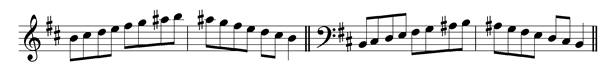 b-harmonic-minor-scale