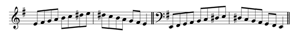 e-harmonic-minor-scale